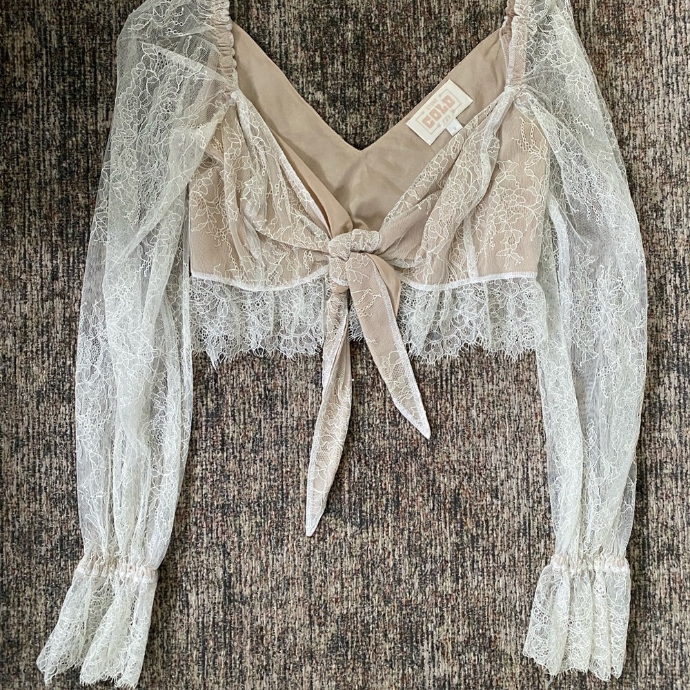 Stone Cold Fox Lace Tie Front Top Size 0